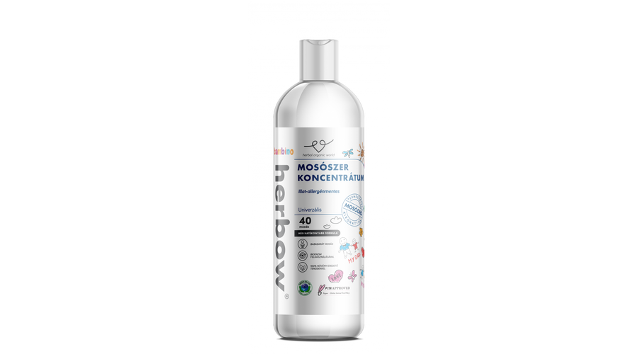 HERBOW Bambino folyékony mosószer koncentrátum univerzális Illat- és allergénmentes 1000 ml