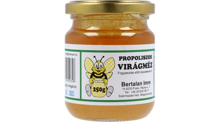 BERTALAN Propoliszos Virágméz 250 g BERTALAN Propoliszos Virágméz 250 g