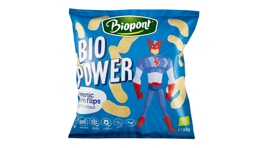 BIOPONT Bio Power Extrudált kukorica enyhén sós 55 g