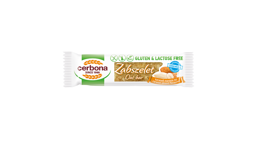 Cerbona Gluténmentes zabszelet karamellás-mandulás 40 g
