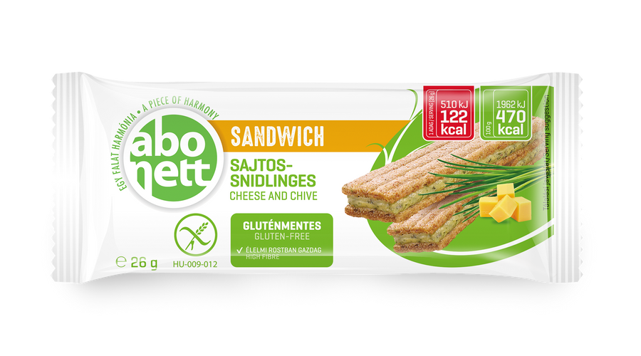 ABONETT Szendvics Sajtos-snidlinges gluténmentes 26 g