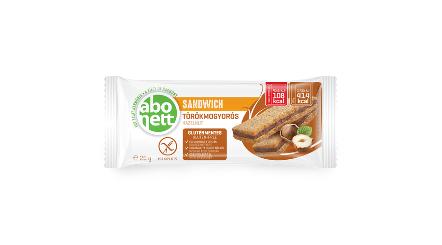 ABONETT Szendvics Törökmogyorós gluténmentes 26 g