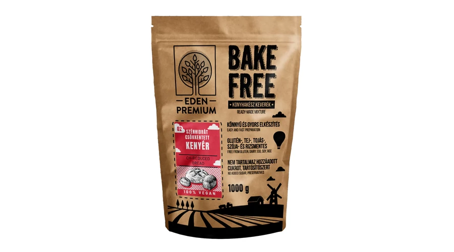 ÉDEN PRÉMIUM Bake-Free Szénhidrát csökkentett házi kenyérliszt keverék 1000 g