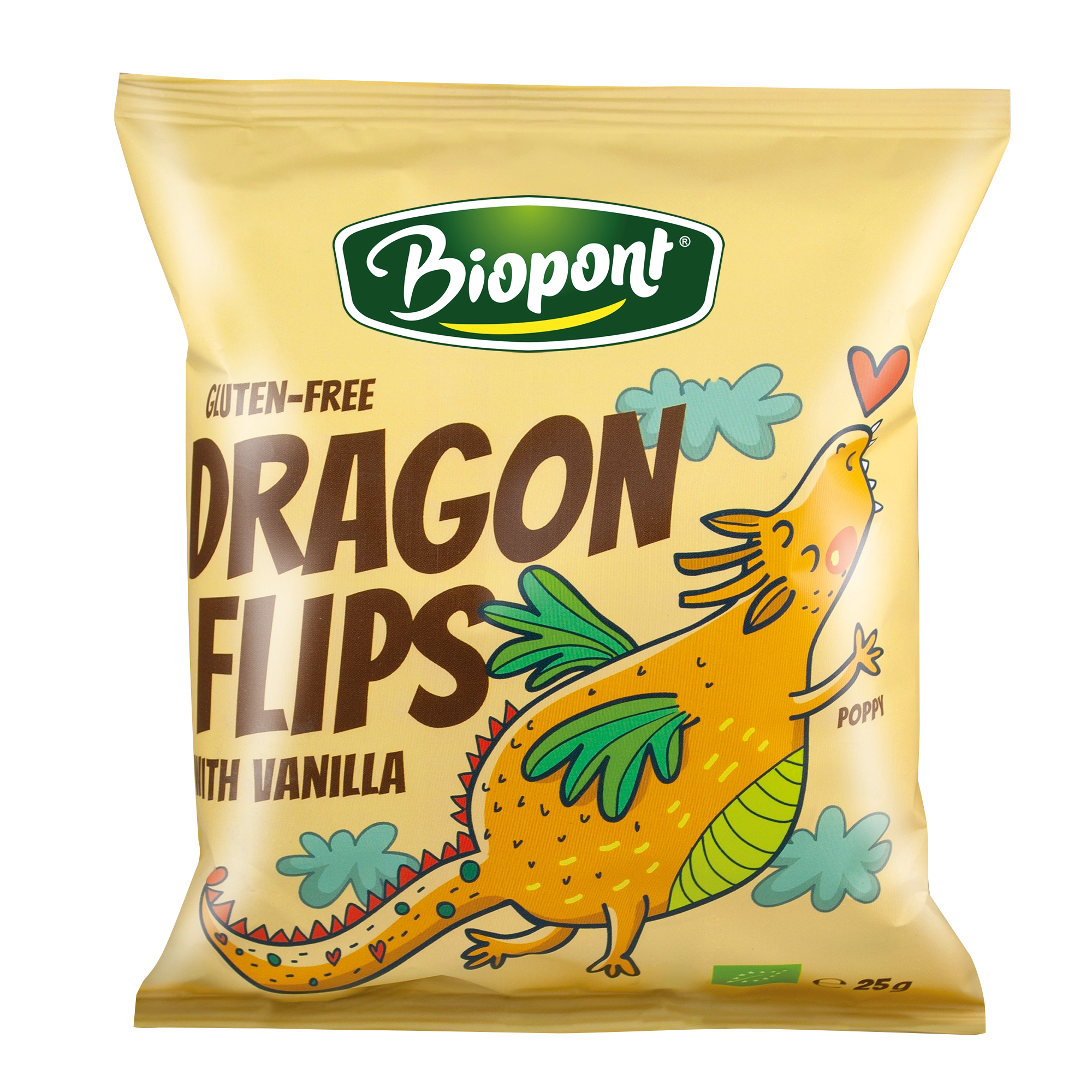 BIOPONT Dragon Flips - Bio Kukorica snack valódi vaníliával 25 g